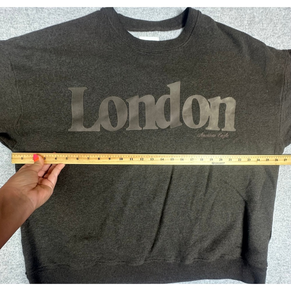 NWOT American Eagle London Sweatshirt Womens XL Brown Oversized Graphic Pullover - Picture 6 of 9